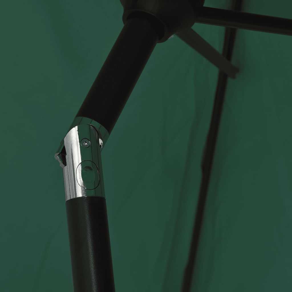 vidaXL LED Parasoll 3 m grønn fritthengende