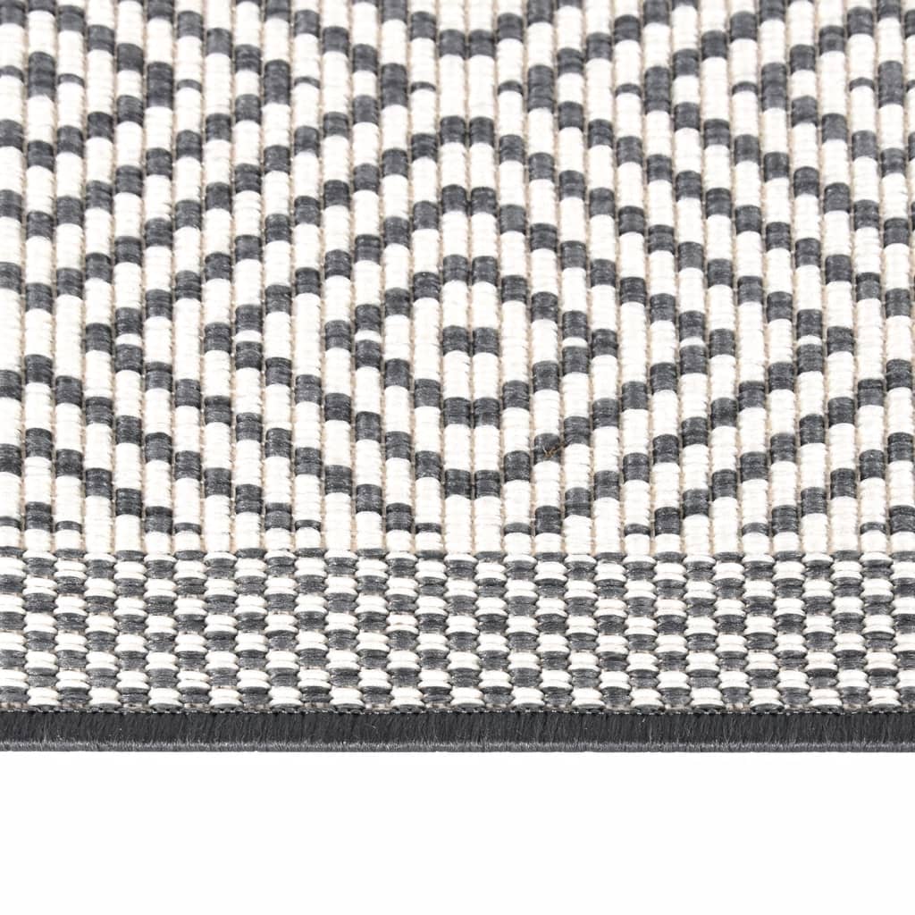 vidaXL Uteteppe grå og hvit 80x150 cm vendbart design
