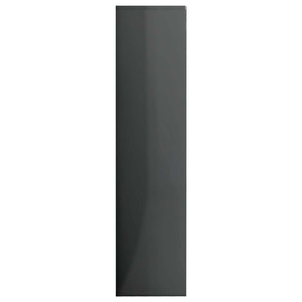 vidaXL Bokhylle høyglans grå 50x25x106 cm sponplate