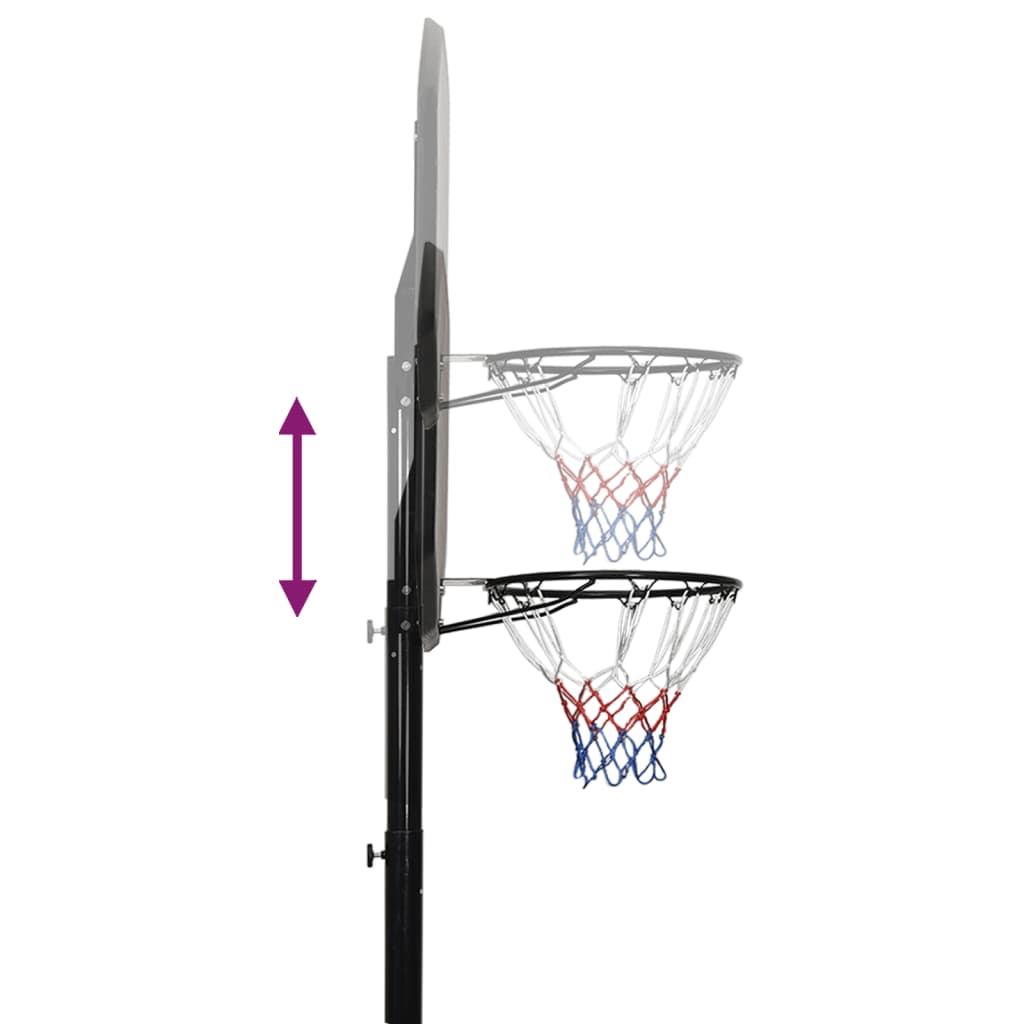 vidaXL Basketballstativ svart 258-363 cm polyetylen