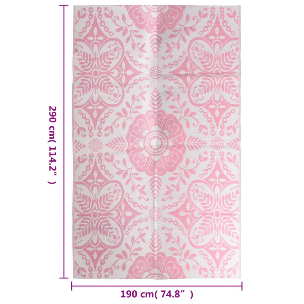 vidaXL Uteteppe rosa 190x290 cm PP