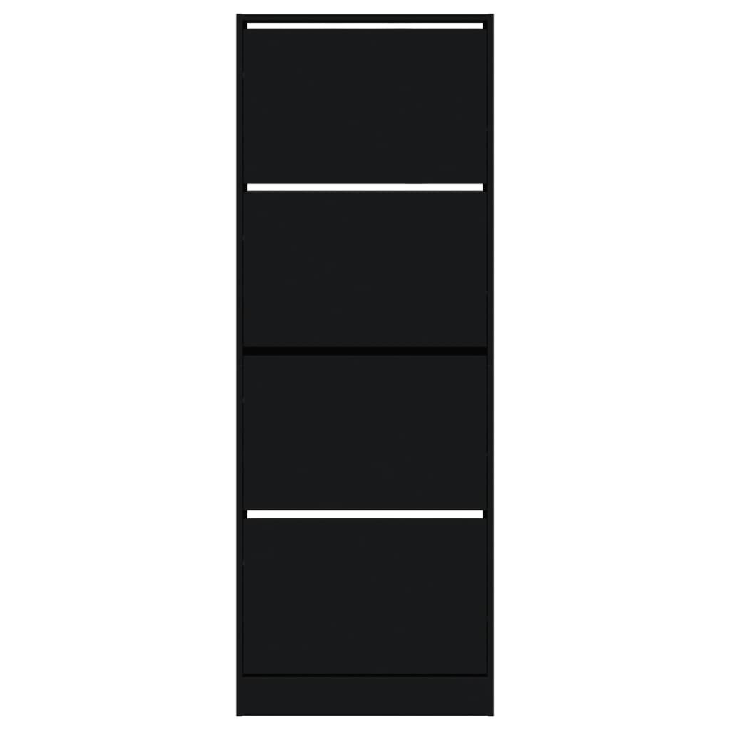 vidaXL Skoskap svart 60x21x163,5 cm konstruert tre