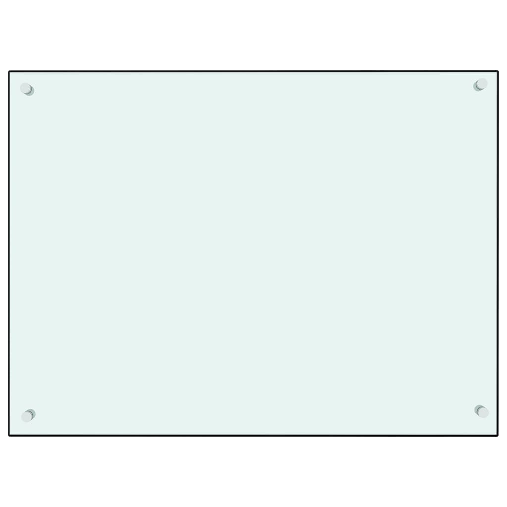 vidaXL Kjøkkenplate hvit 80x60 cm herdet glass
