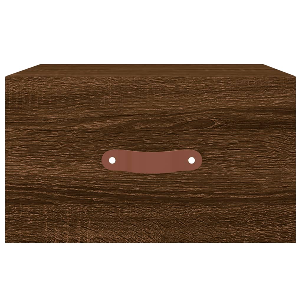 vidaXL Veggmontert nattbord brun eik 35x35x20 cm