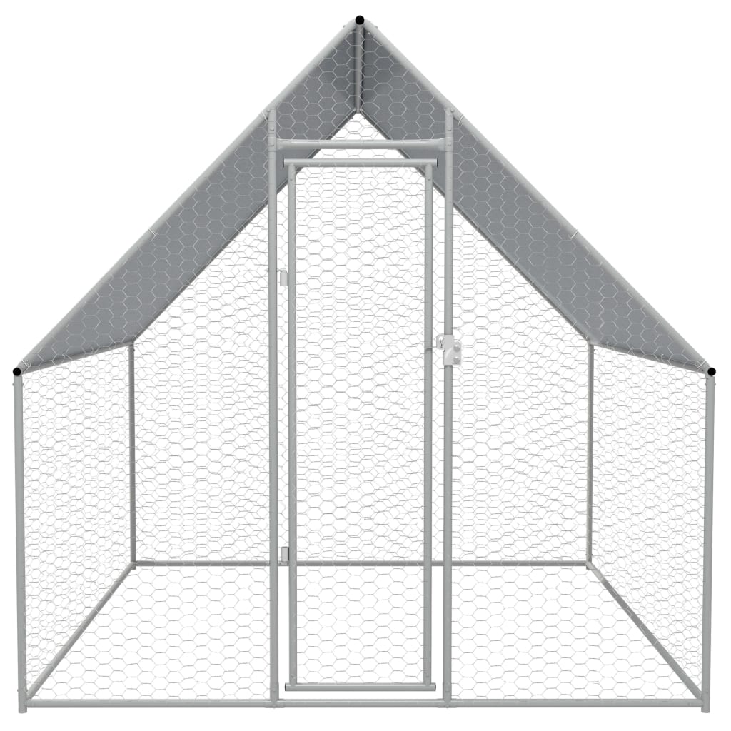 vidaXL Utendørs hønsehus 2x2x1,92 m galvanisert stål