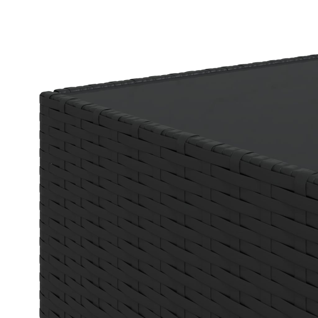 vidaXL Utendørs salongbord firkantet svart 50x50x30 cm polyrotting