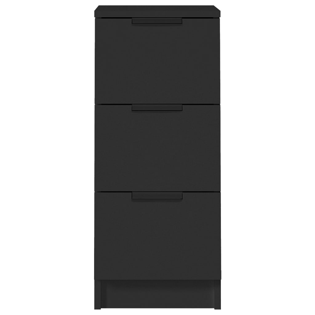 vidaXL Skjenker 2 stk svart 30x30x70 cm konstruert tre