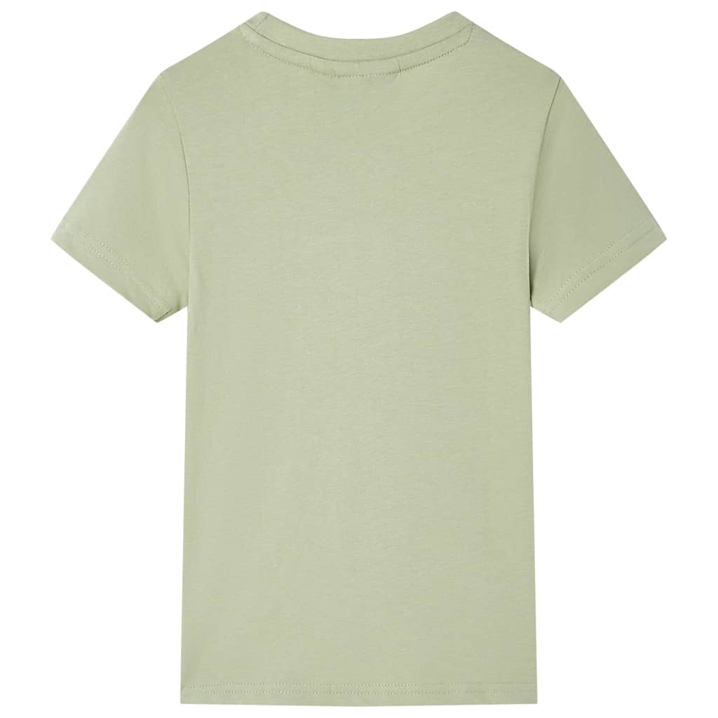 T-skjorte for barn med korte ermer lysekaki 92