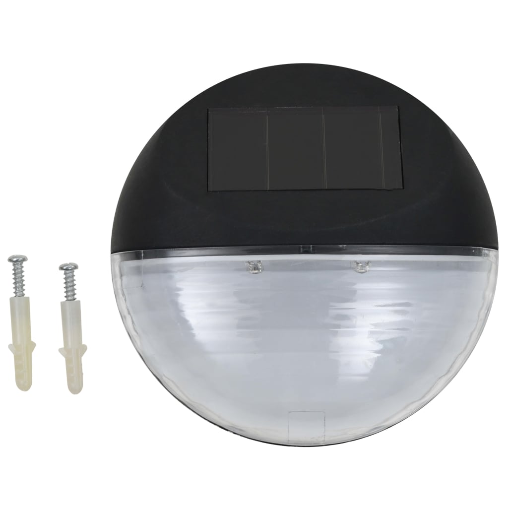 vidaXL Utendørs soldrevet vegglampe LED 24 stk rund svart