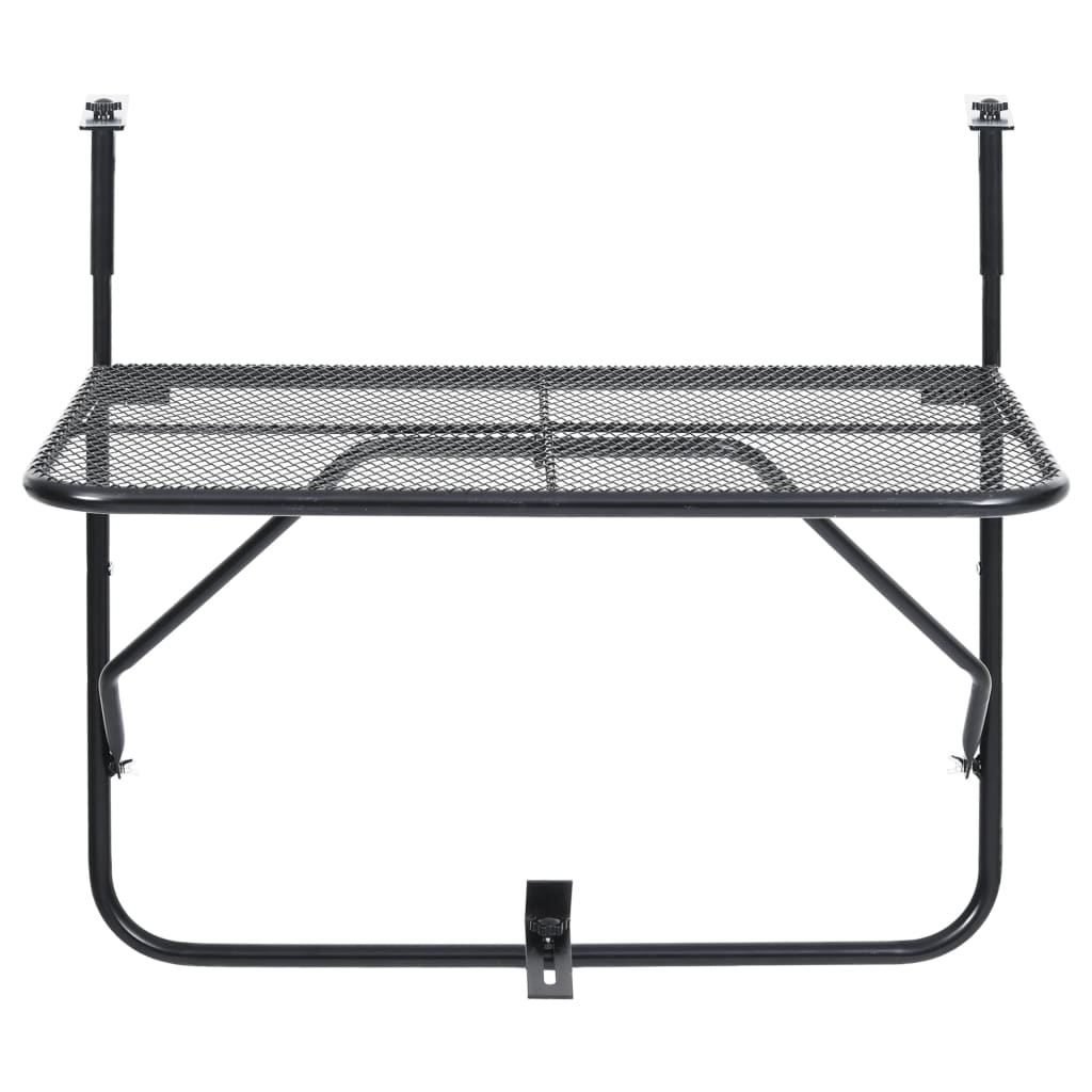 vidaXL Balkongbord svart 60x40 cm stål