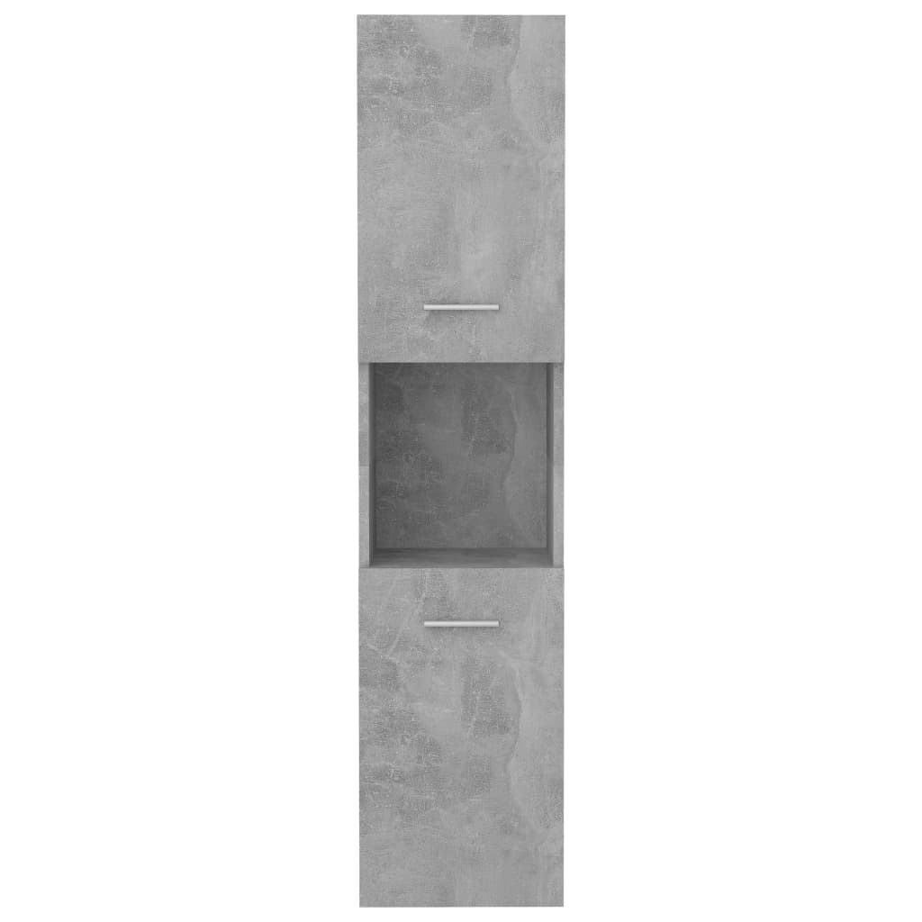 vidaXL Baderomsskap betonggrå 30x30x130 cm sponplate