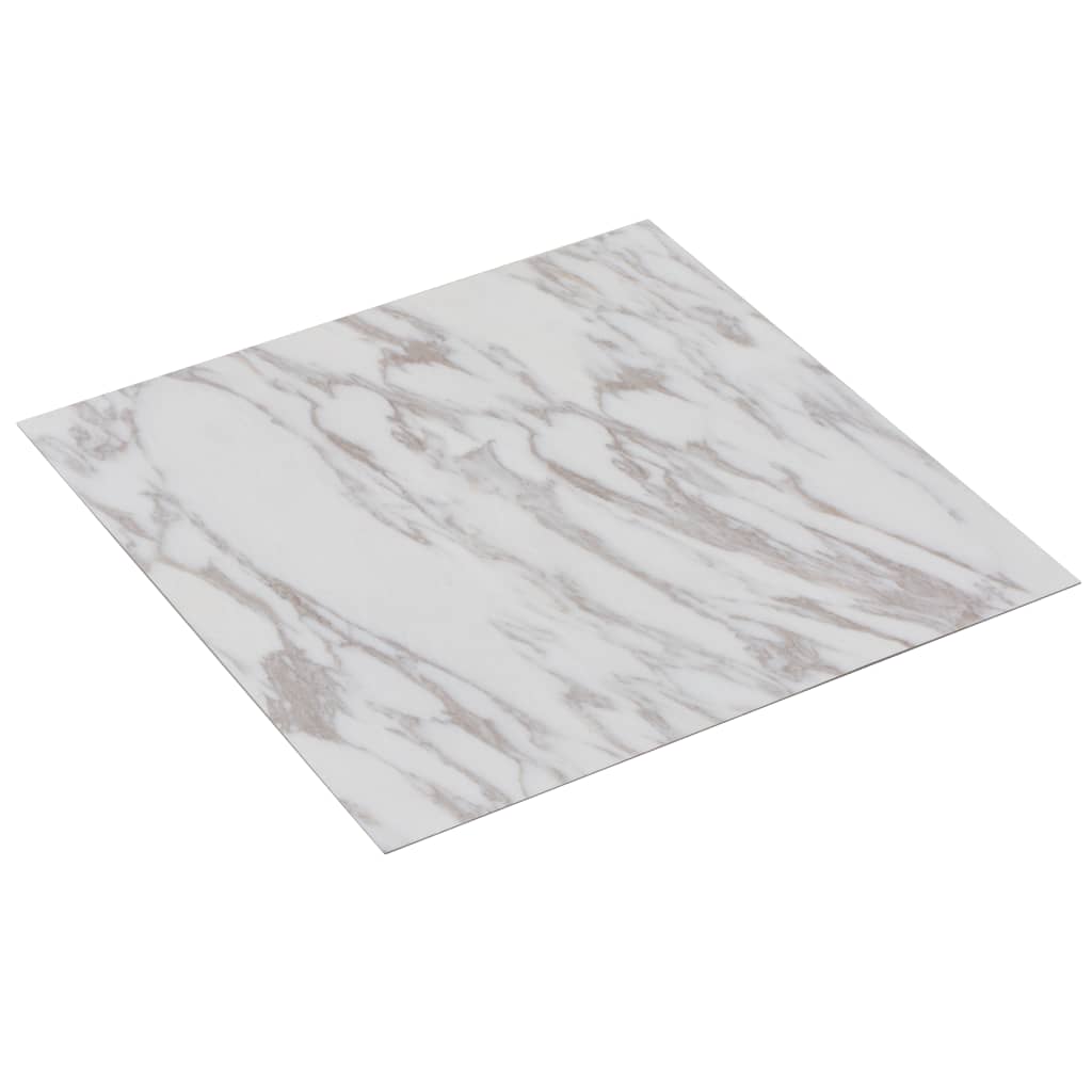 vidaXL Selvklebende PVC-gulvplanker 5,11 m² hvit marmor