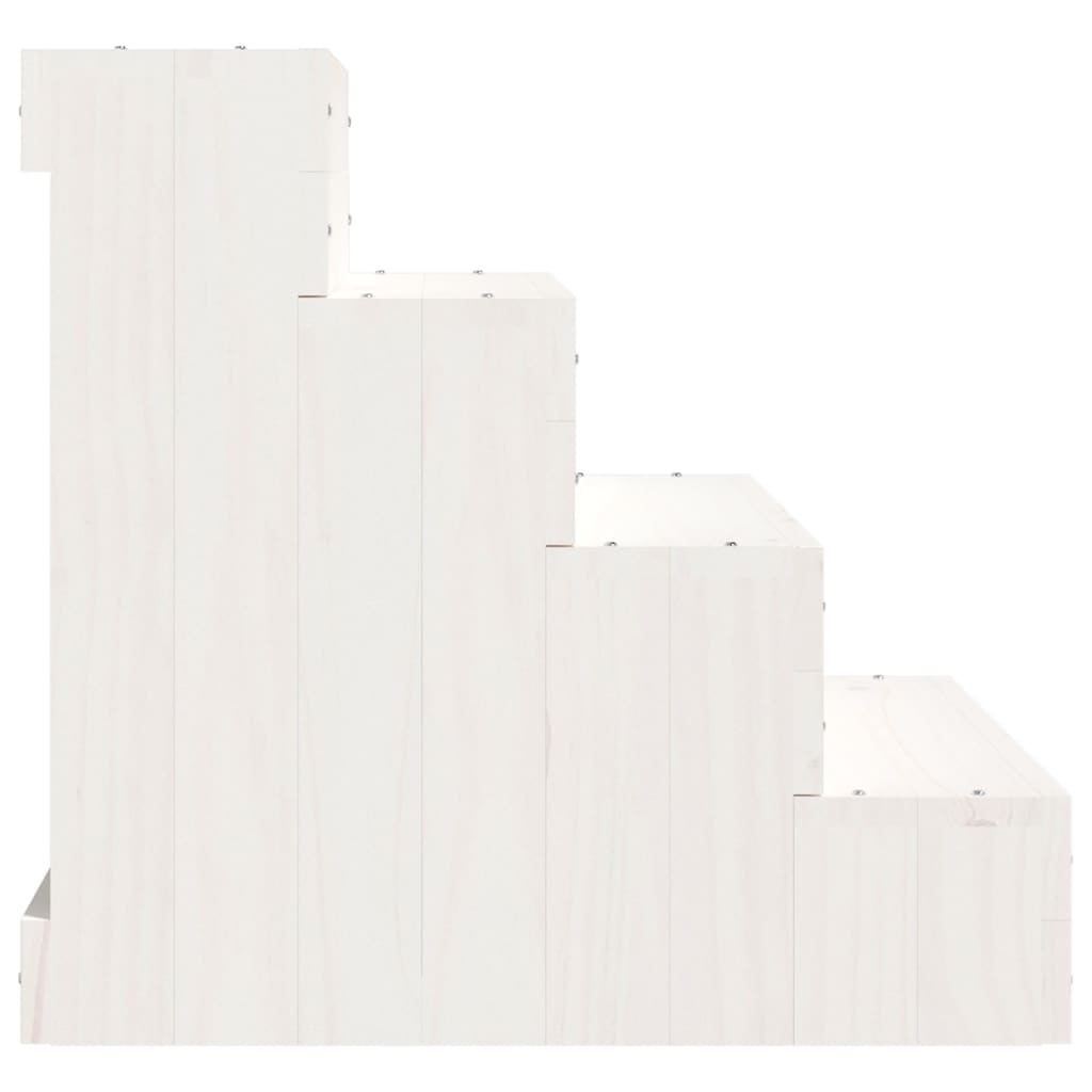vidaXL Kjæledyrstrapp hvit 40x49x47 cm heltre furu