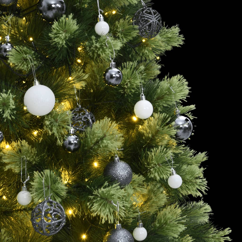 vidaXL Kunstig hengslet juletre med 150 LED og kulesett 120 cm
