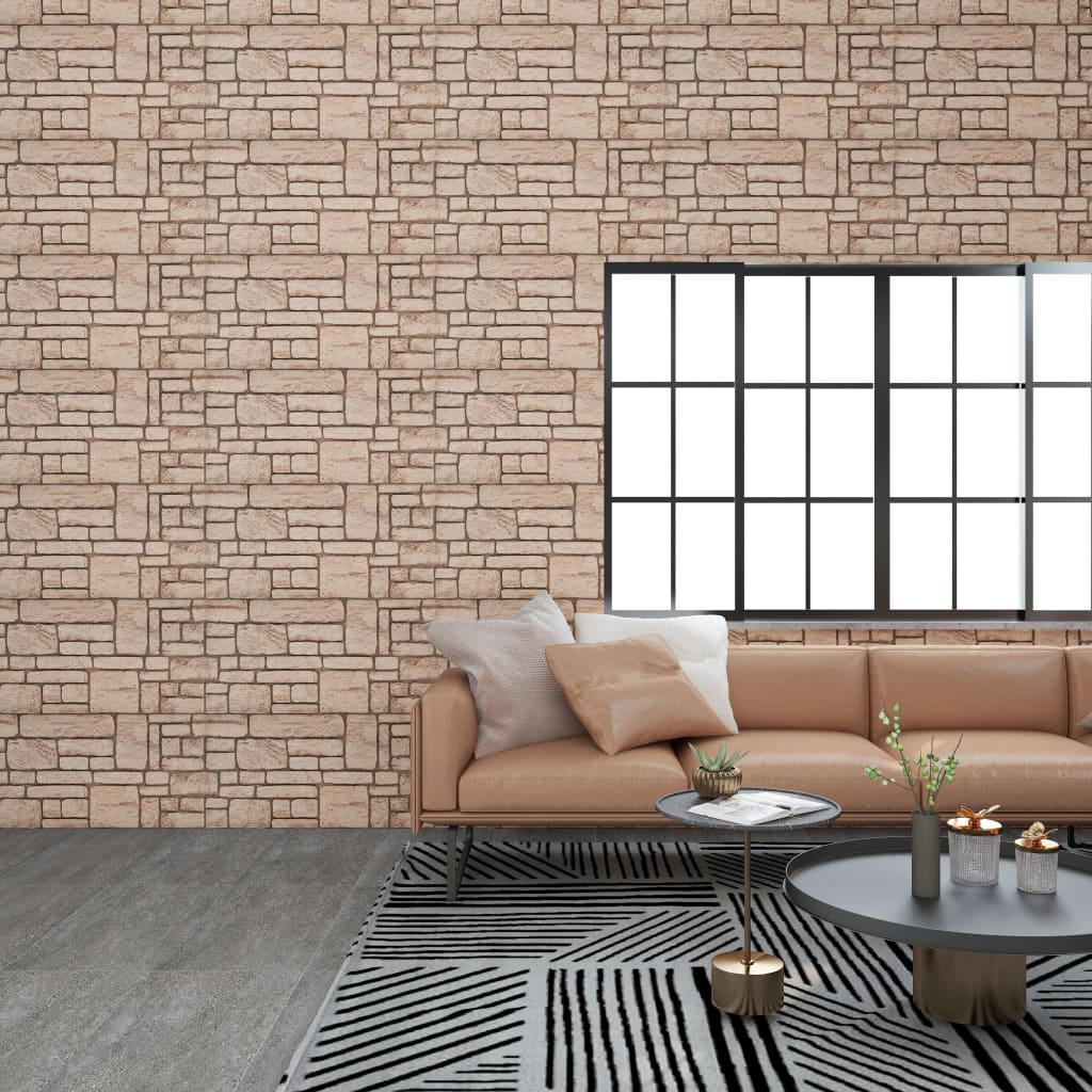 vidaXL 3D veggpaneler med beige mursteindesign 11 stk EPS