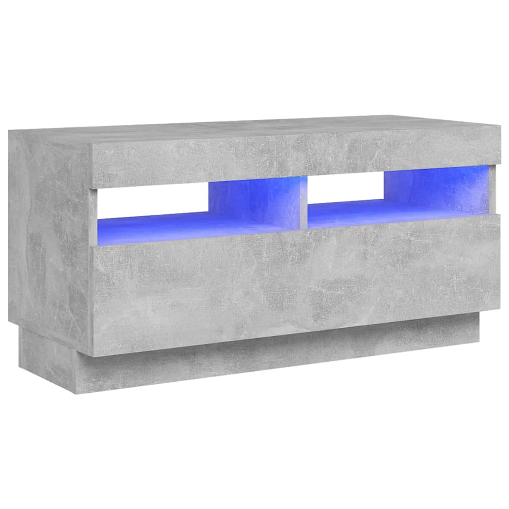 vidaXL TV-benk med LED-lys betonggrå 80x35x40 cm