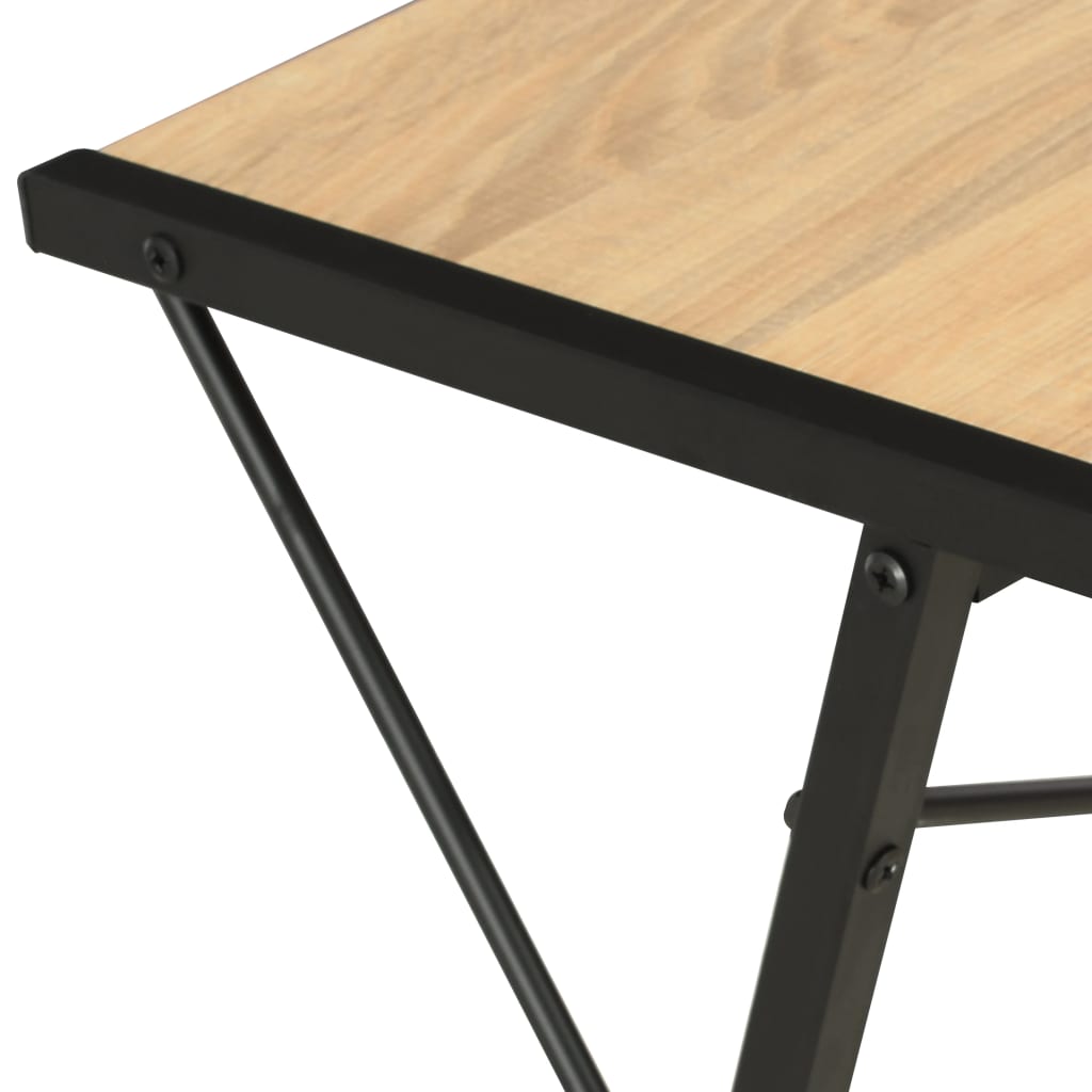 vidaXL Skrivebord med hylle svart og eik 116x50x93 cm