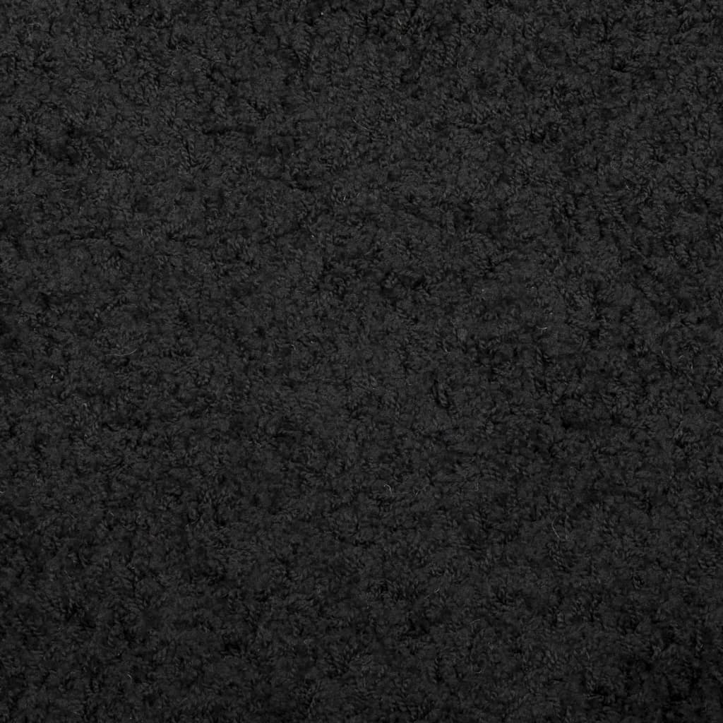 vidaXL Tykt teppe PAMPLONA høy luv moderne svart Ø 80 cm
