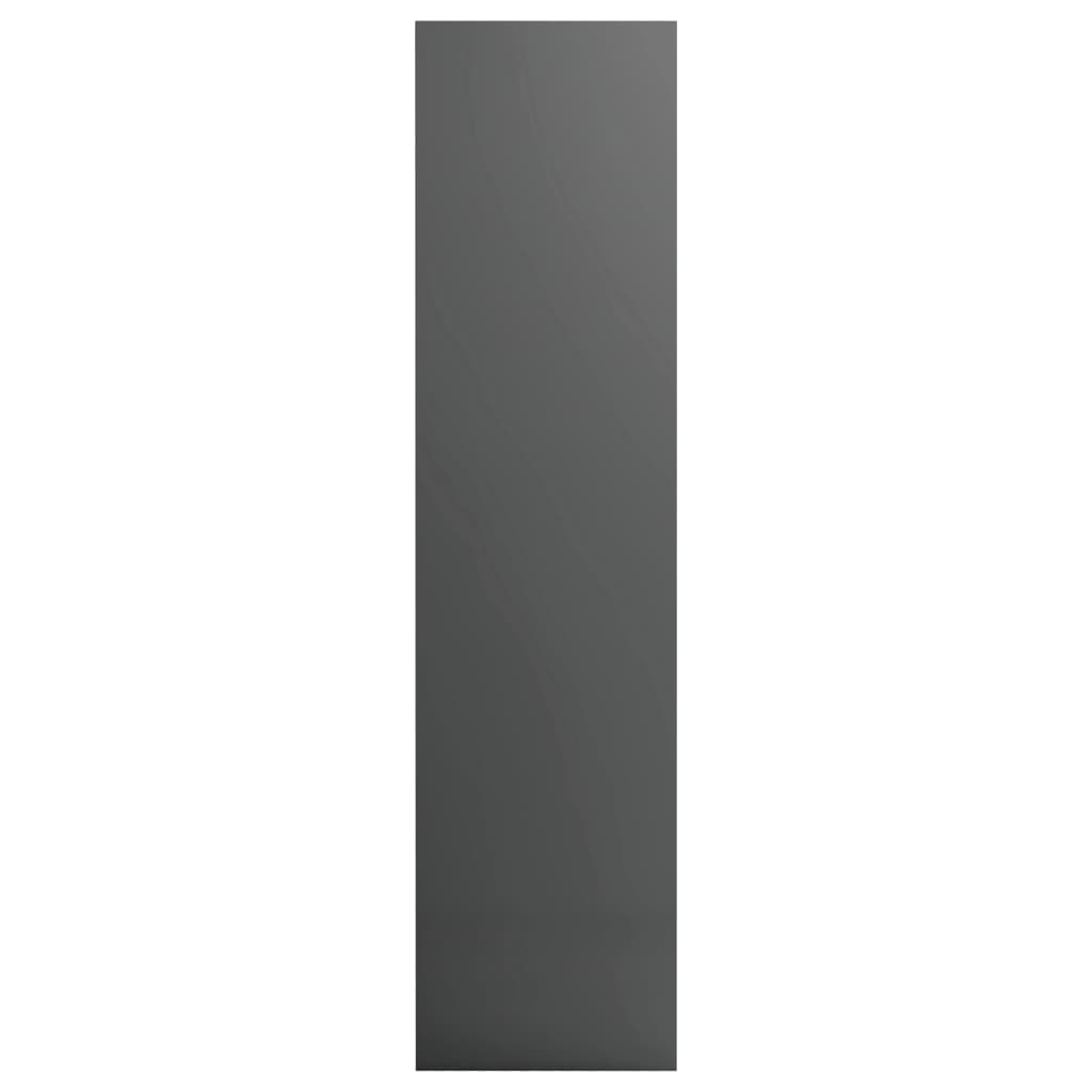 vidaXL Garderobe høyglans grå 50x50x200 cm sponplate
