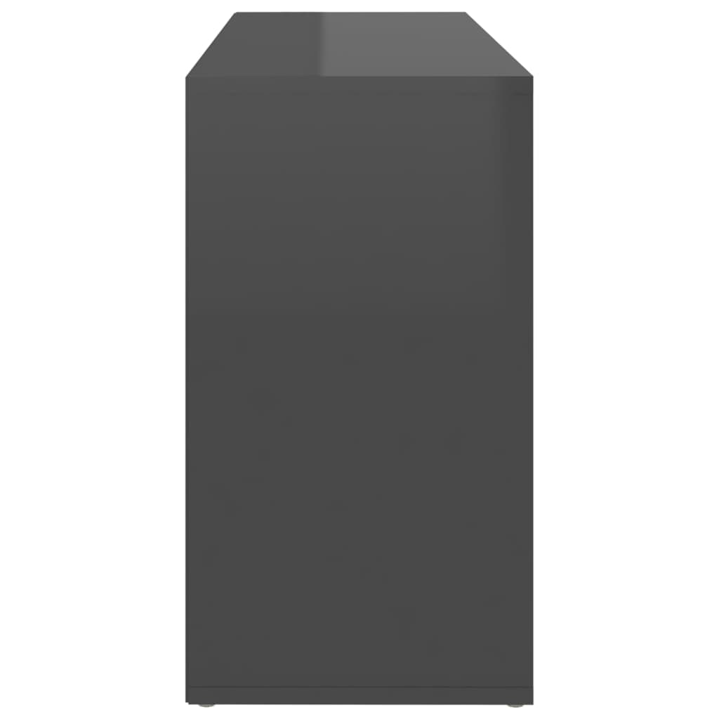 vidaXL Skobenk høyglans grå 103x30x54,5 cm sponplater