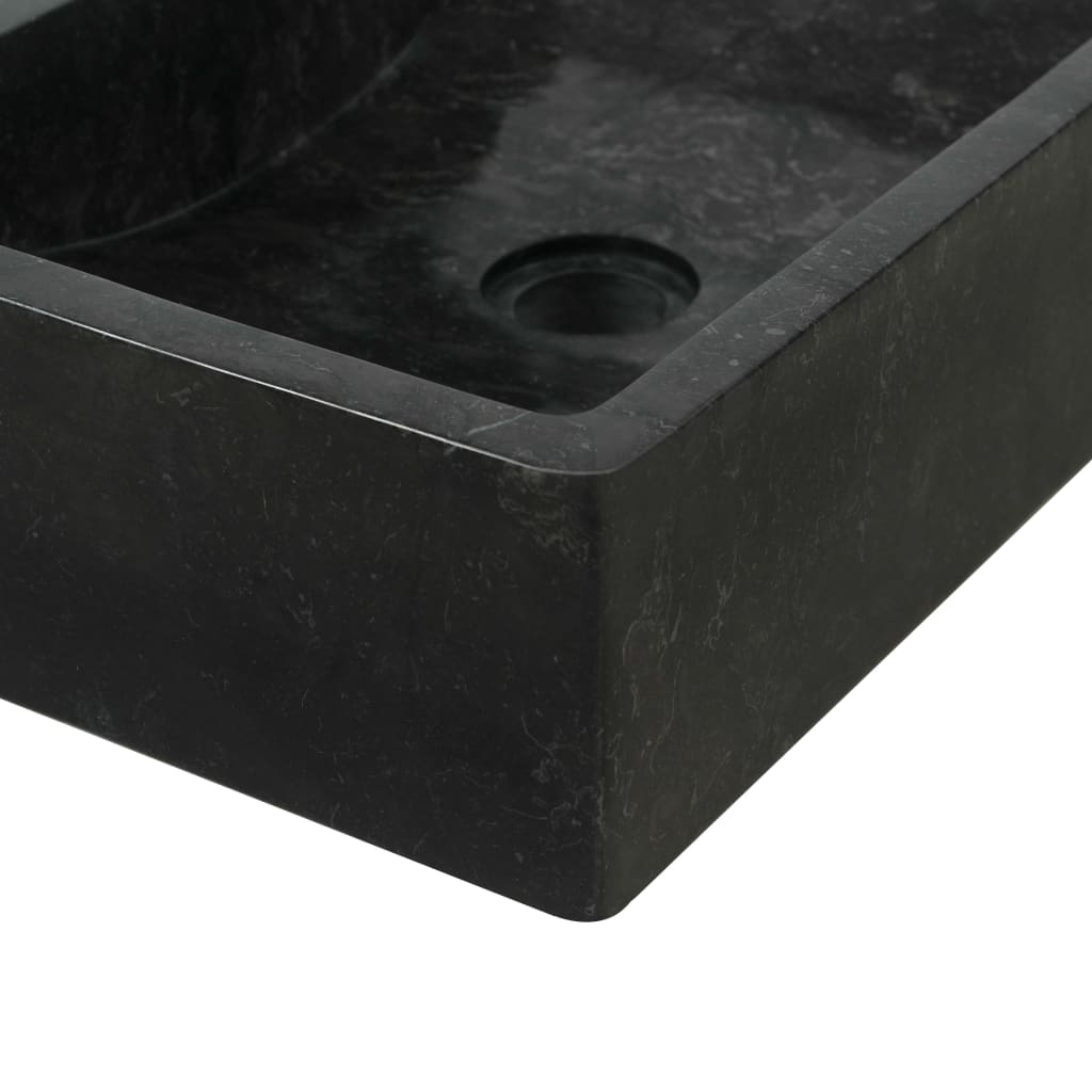 vidaXL Vask 45x30x12 cm marmor svart