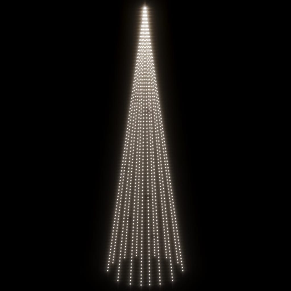 vidaXL Juletre på flaggstang 1134 LED kaldhvit 800 cm