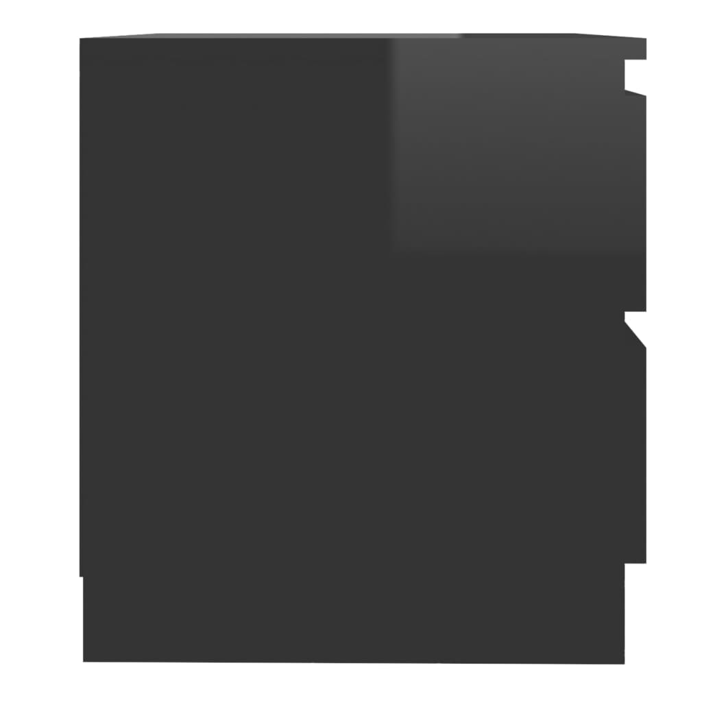 vidaXL Nattbord høyglans svart 50x39x43,5 cm sponplate