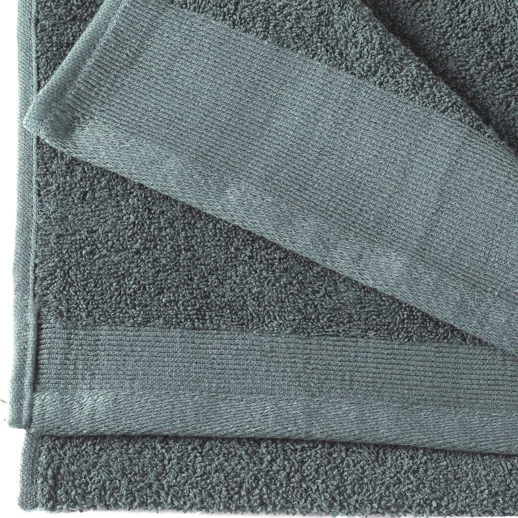 vidaXL Håndklær 5 stk bomull 450 g/m² 50x100 cm grønn